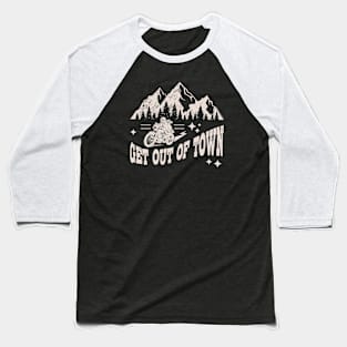 Get Out Of Town Motorcycle Design Baseball T-Shirt